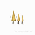 HSS Tin-Coated Step Drill Set untuk Metal Drilling